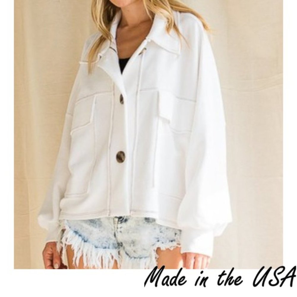 🌼Restocked🌼 French Terry Large Collar Jacket